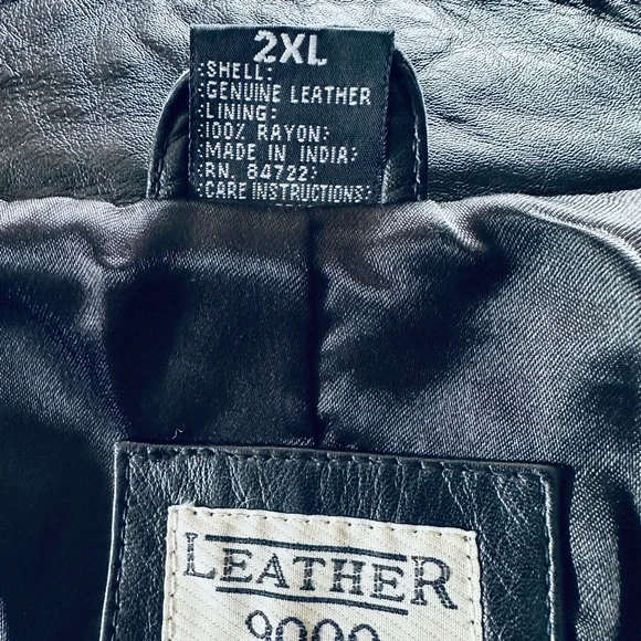 Leather 9000 Vintage 80s Rounded Collar Patchwork Buttery Soft Leather Jacket - Picture 8 of 10